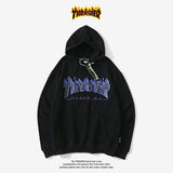 Thrasher Hoodie Sweater Hooded Velvet Padded Loose Long Sleeve