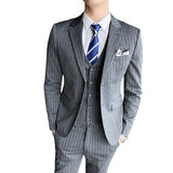 Seersucker Suit Suit Slim Three-Piece Suit