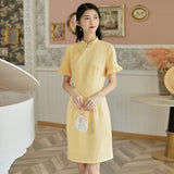 Women Cottagecore Dress Female Summer Daily Chinese Style Dress