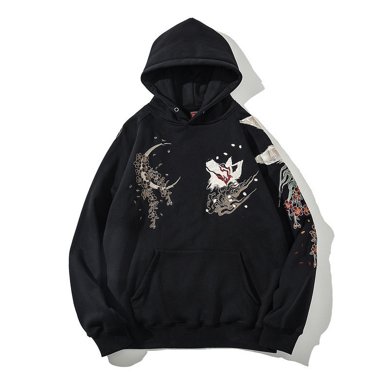 Varsity Jacket Nine-Tailed Fox Embroidered Hoodie