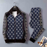 Men's Athletic Tracksuit Men's Sports and Leisure Suit Men's Autumn Pants and Zipper Jacket
