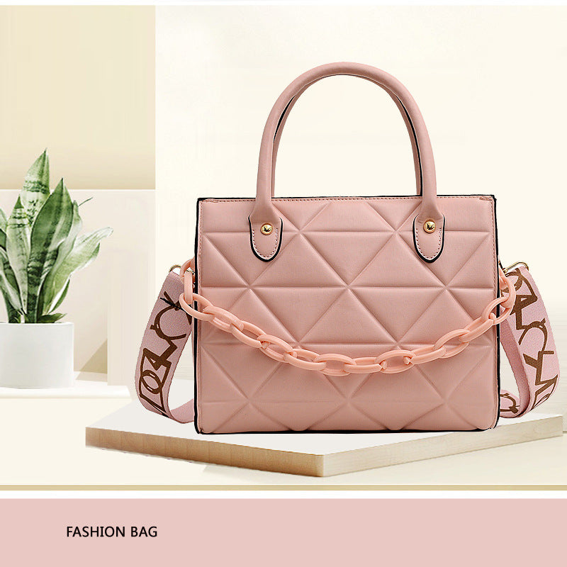The Teacher Tote Simple Portable Large Capacity Bag Women's Bag Crossbody Bag Rhombus Shoulder Bag