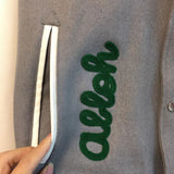Off White Winter Coat Off Magician Arrow Pattern Woolen Baseball Uniform