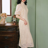 Women Cottagecore Dress Floral Cheongsam Summer Girl's Casual Dress