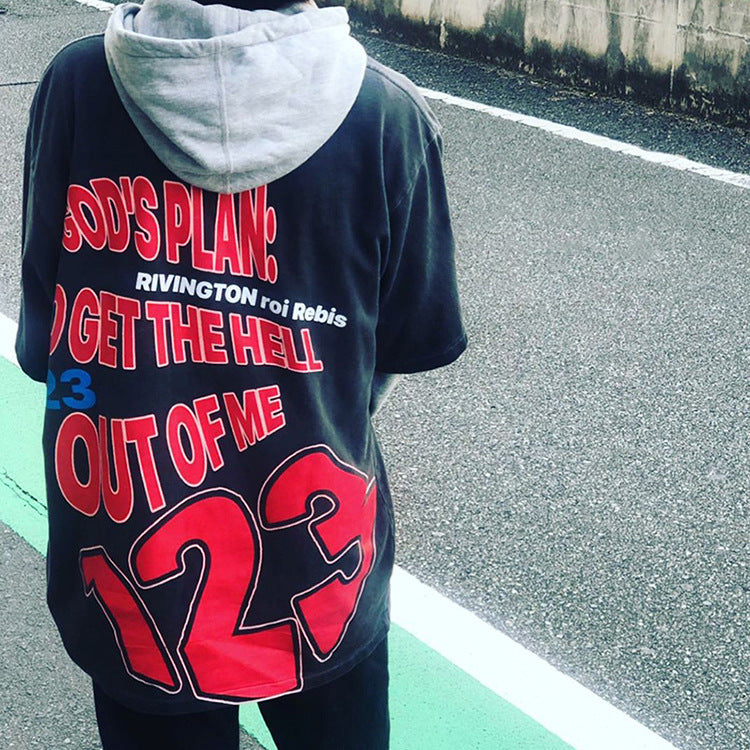 Rrr123 Hoodie Joint Fog Short Sleeve Make Old Ripped Loose T-shirt
