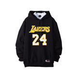 In Memory of Kobe Hoodie Commemorative Kobe No. 24 Hooded Sweater Sports Winter Fleece-Lined