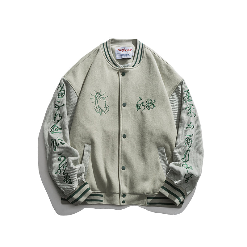 Letterman Jacket Outfit Senior Jackets Varsity Baseball Coat Baseball Uniform Men's and Women's Casual Jacket