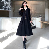 Work Dresses for Teachers Retro V-neck Corduroy Dress Women's Autumn and Winter plus Size Skirt