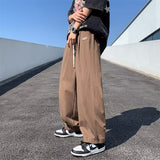 Men Sweatpants Drawstring Loose Sports Wide Legs Drape