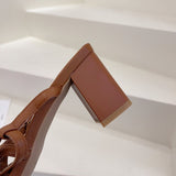 Nude Chunky Heel Sandals
