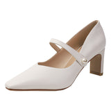 Nude Wide Fit Block Heels Mary Jane Shoes