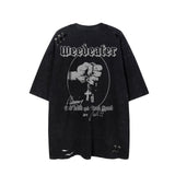Man Tees Cross Distressed Short-Sleeved T-shirt