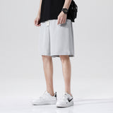 Men Shorts Casual Ice Silk Loose Solid Color Sports