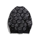 Man Fall Winter Outfis Autumn Winter Retro Full Printed round Neck Sweater Men's and Women's Loose Sweater Coat