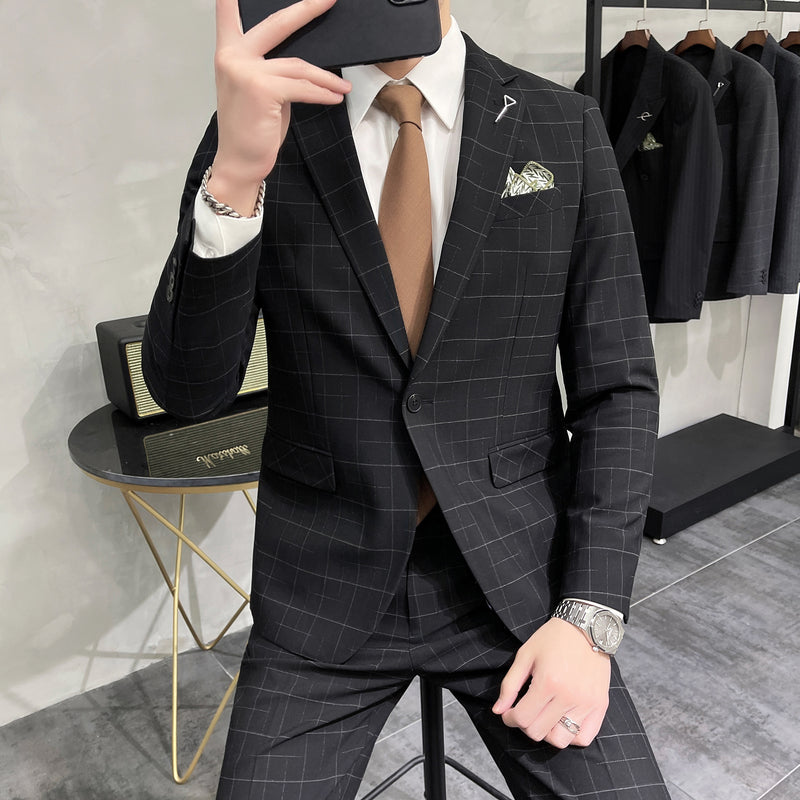 Seersucker Suit Striped Two-Piece Suit Dress