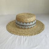 Straw Hat Flat Straw Hat Women's Lace Sun Hat