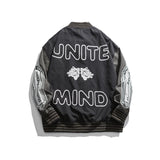 Varsity Jacket for Men Spring Stand Collar Jacket Hip Hop Printed Unisex Uniform