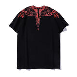 Marcelo Burlon T Shirt Feather Wings Printing Short Sleeve T-shirt Men and Women Couple Loose Harajuku Style Leisure Half Sleeve