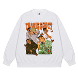 Travis Scott Shirt Hip Hop Character Print Loose round Neck Sweater