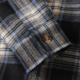 Men Flannel Jacket Autumn and Winter Plaid Fleece-Lined Warm Shirt Jacket