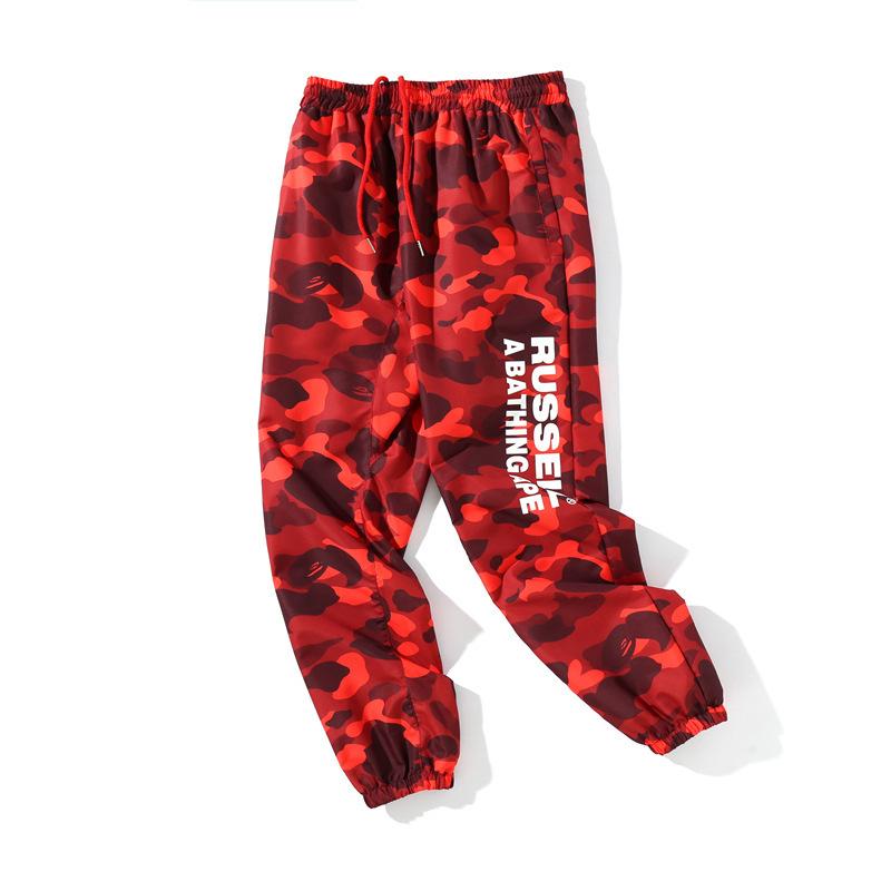 Shark Print Pant Fashion Brand Camouflage Letters Printed Casual Trousers Sweatpants