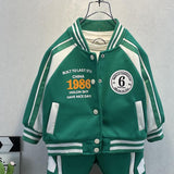 Toddler Boys Jackets Boys' Baseball Jacket Suit Two-Piece Set