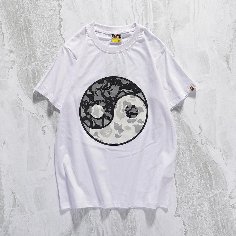 Shark Print T Shirt Round Neck Summer Casual Cartoon Short Sleeve Pullover Anime T-shirt