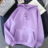 Black Rose Hoodie Sweatshirt Printed L Black Rose Hoodie Hoodie