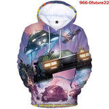 Back to the Future Costume Printed Sweater Spring and Autumn plus Velvet Full Color Hoodie Casual Top