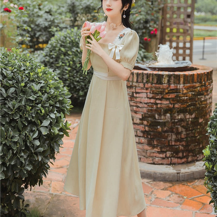 Women Cottagecore Dress Summer Vintage Dress
