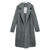 Women Sherpa Jacket Autumn Winter Cotton-Padded Coat Ladies' Lamb Wool Winter Mid-Length Berber Fleece Coat
