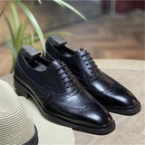 Indo Western Shoes British Retro Business Formal Wear Leather Shoes Men's Autumn Leisure Men's Shoes Genuine Leather Breathable Brogue Carving Shoes
