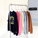 Yankees Autumn Printed Smiley Face NY Graffiti Casual Loose Couple Hoodie