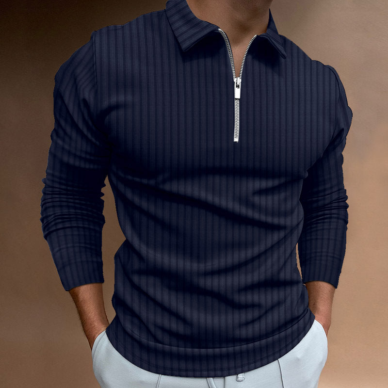 Polo Shirts Striped Long Sleeve Men's Polo Shirt