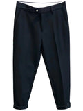 Men Suit Pants Slim Straight Casual Trousers