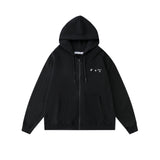Off White Zipper Hoodie Fall/Winter Off Zipper Hoodie Coat