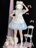 Gothic Lolita Harajuku Style Clothing Summer Puff Lolita Japanese Op Short Sleeve Dress