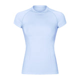 Moisture Wicking Shirts Spring/Summer round Neck Slim Fit Solid Color Short Sleeve Women Elastic Quick-Drying Yoga Clothes