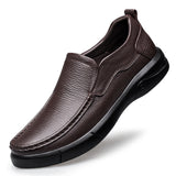 Loafers for Men First Layer Cowhide Men's Leather Shoes Soft Bottom Soft Surface Slip-on