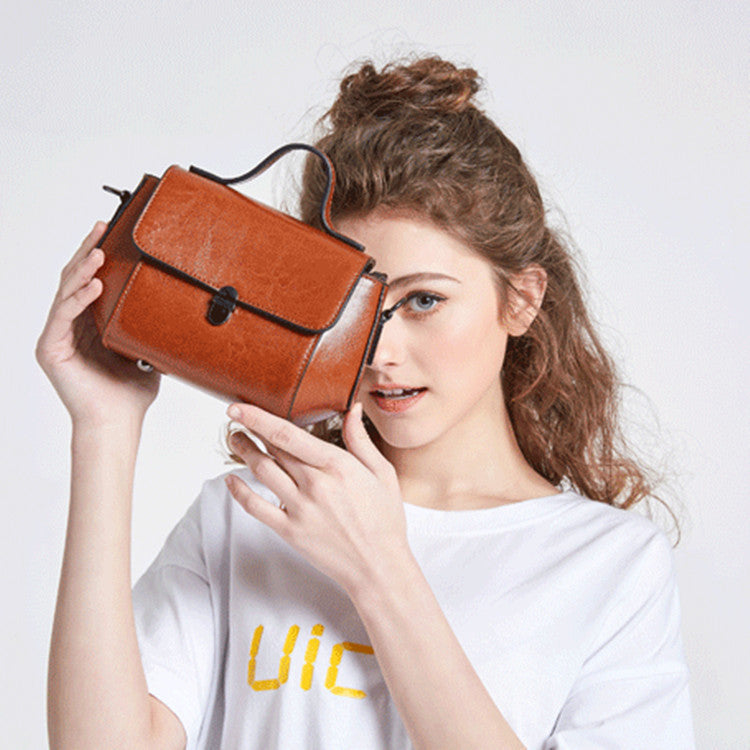 The Teacher Tote Leather Bag for Woman Women's Bag Handbag Cowhide Messenger Bag Retro Packet