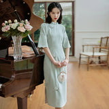 Women Cottagecore Dress Cheongsam Daily Dress Summer Style