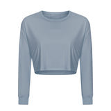 Moisture Wicking Shirts Autumn and Winter Jacquard Yoga Clothes Loose Quick-Drying Sports Long Sleeves