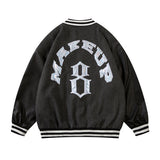 Letterman Jacket Outfit Senior Jackets Varsity Baseball Coat Men's Loose Lapel Jacket