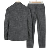 Seersucker Suit Striped Artistic Casual Men's Clothing Two-Piece Set