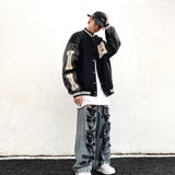 Varsity Baseball Jacket for Men Coat Men Loose Street Autumn Hip Hop Baseball Uniform