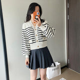 Preppy Aestitic Outfits Striped Sweater