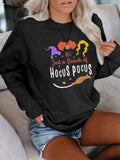 Halloween Costumes Autumn and Winter Witch Printed Crew Neck Sweatshirt Female