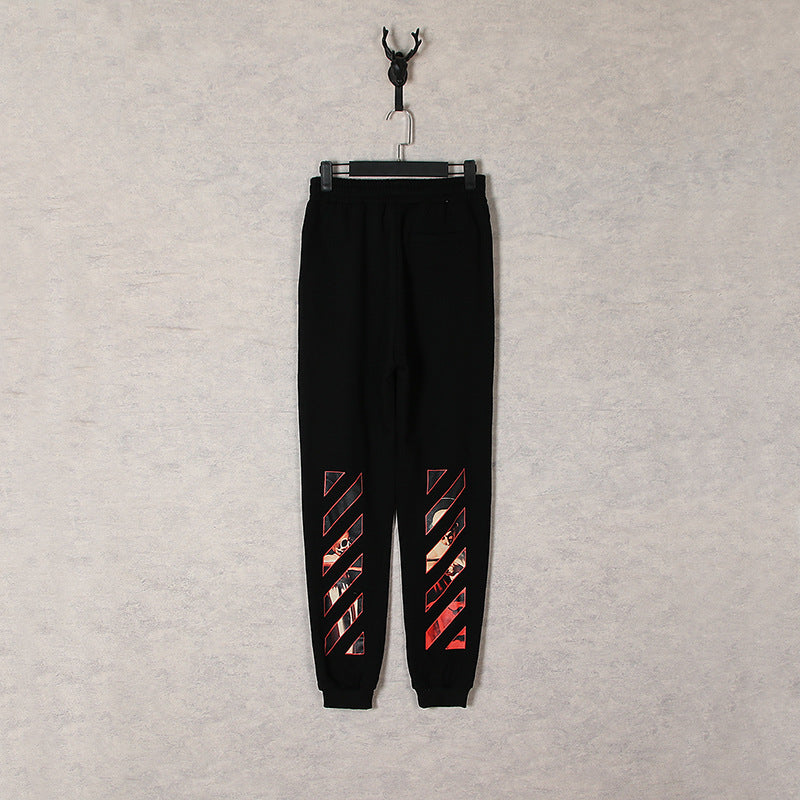 Off White Winter Pants Autumn and Winter Pattern Trousers Men and Women