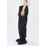 Men Suit Pants Zipper Design Split Slightly Pull Vertical Suit Pants