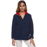 Women Sherpa Jacket Lamb Wool Pullover and Fleece Sweater Women's Autumn and Winter Plush Top